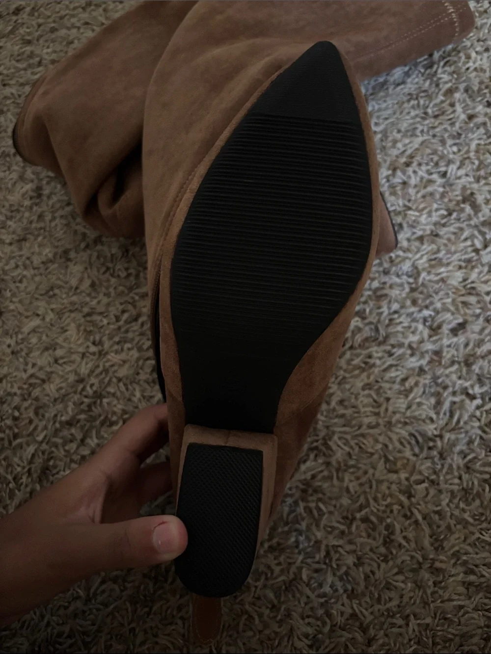 Fashion Nova Brown Suede Over-the-Knee Block Heel Boots